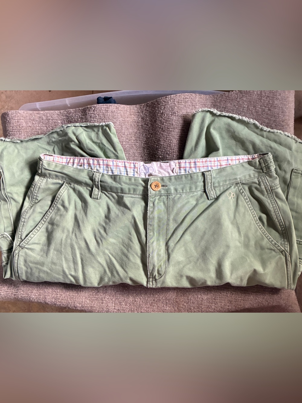 Vintage Y2K Ocean Pacific OP Men's Cargo Shorts Size 36 Sage Green Surf Skate